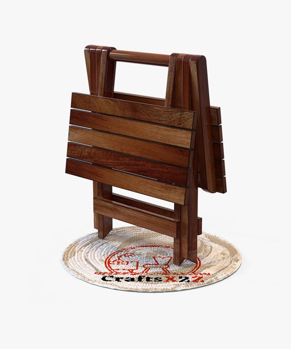 Handmade Wooden Natural Square Foldable Table