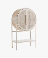 New West Natural Cane Storage Bar Cabinet