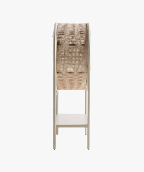 New West Natural Cane Storage Bar Cabinet
