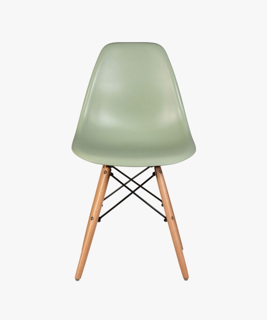 Eames Plastic Armless Chair With Wooden Legs