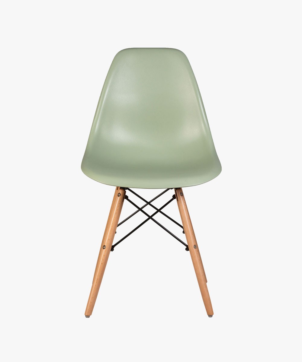 Eames Plastic Armless Chair With Wooden Legs