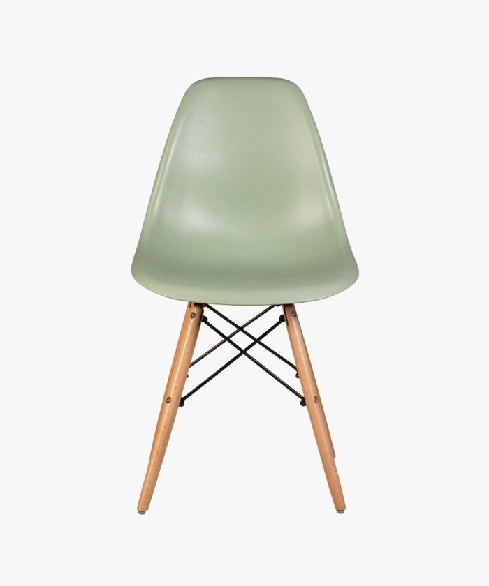 Eames Plastic Armless Chair With Wooden Legs