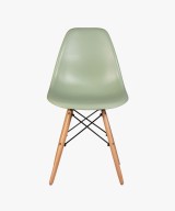 Eames Plastic Armless Chair With Wooden Legs