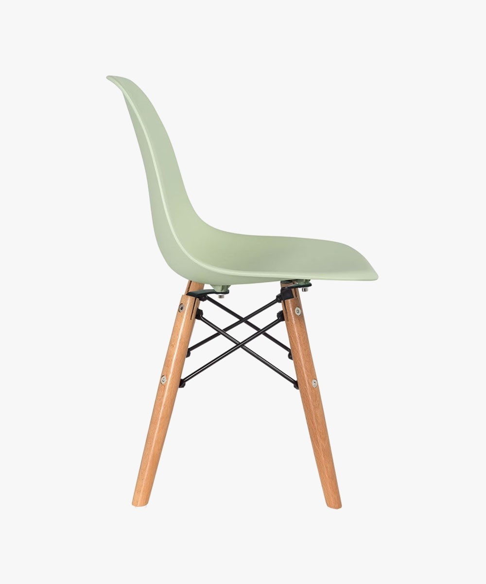 Eames Plastic Armless Chair With Wooden Legs