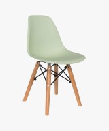 Eames Plastic Armless Chair With Wooden Legs