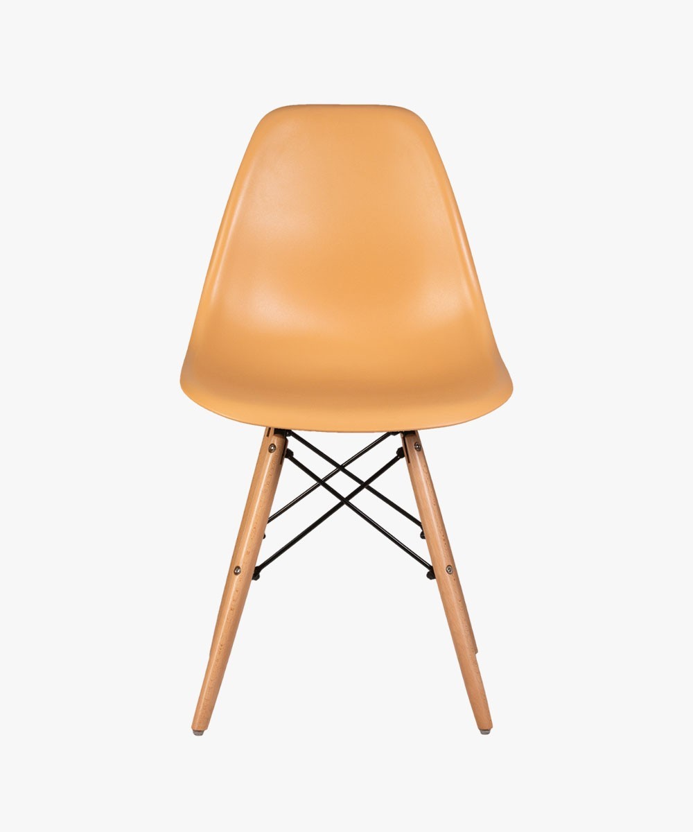 Eames Plastic Armless Chair With Wooden Legs