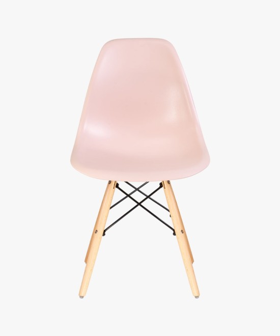 Eames Plastic Armless Chair With Wooden Legs