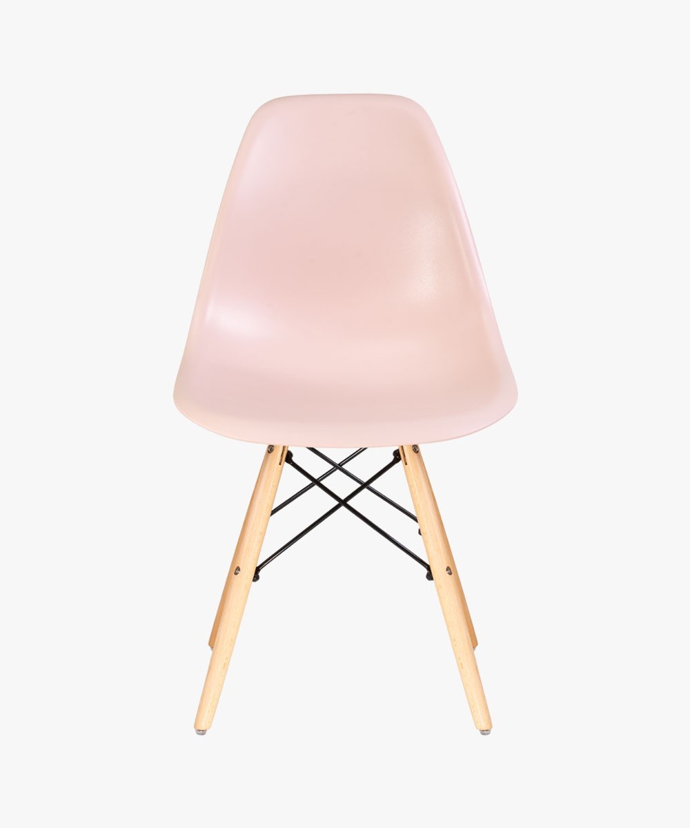 Eames Plastic Armless Chair With Wooden Legs