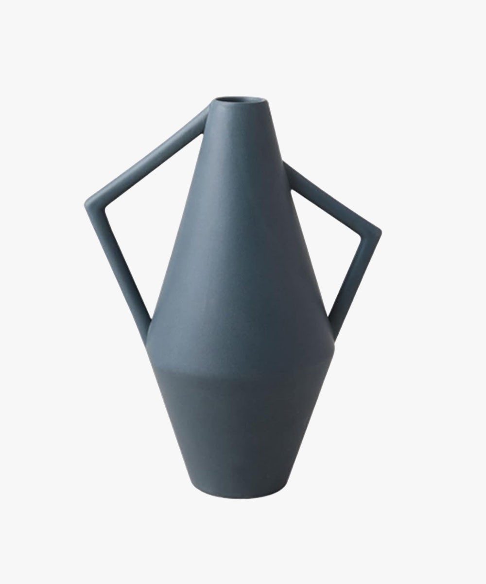 Atipico Small Ceramic Kora Vase Silk Blue